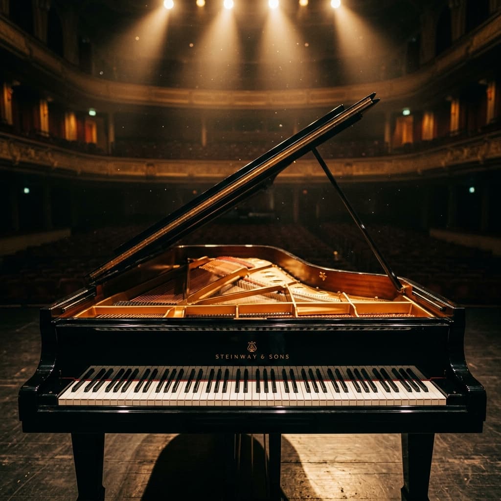 Concert stage with piano